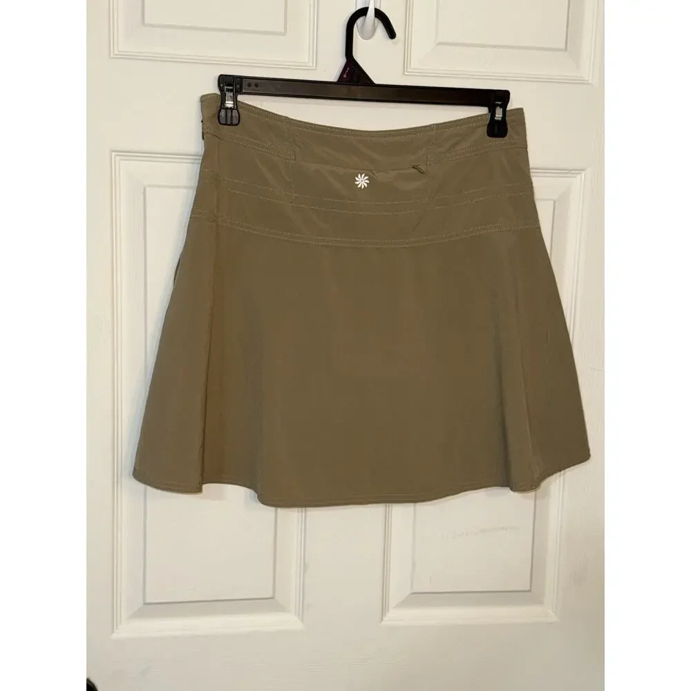 Athleta Womens Everyday Skort Sz 8 Classic Taupe Stretch #983365 Active Side Zip - Picture 4 of 11